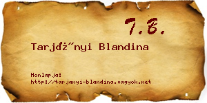 Tarjányi Blandina névjegykártya
